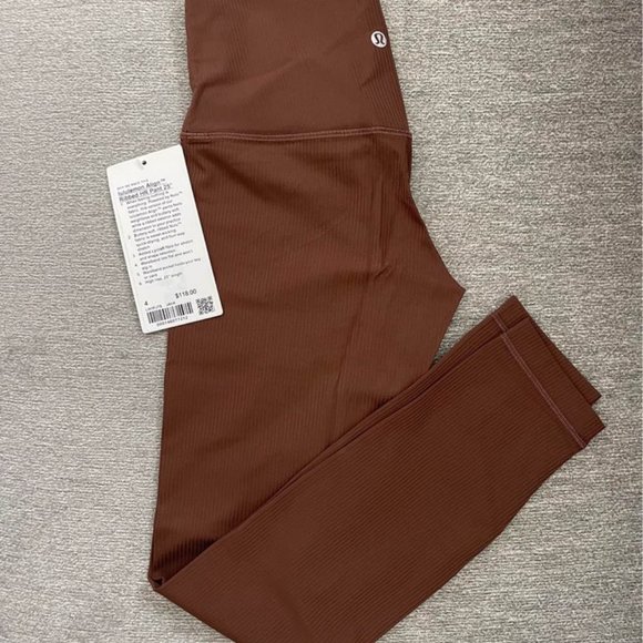 lululemon athletica Pants - NWT LULULEMON ALIGN™ HIGH-RISE RIBBED PANT 25" Java Brown 4